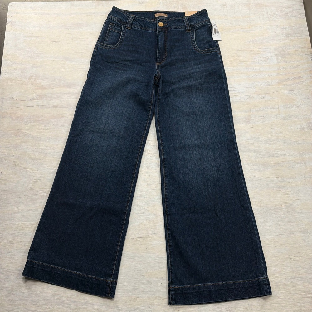 KUT from the Kloth Jeans Meg High Rise Wide Leg 10 NWT Decisive Dark Wash Women